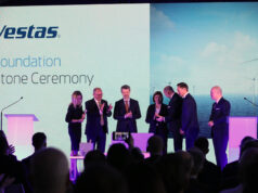 Kamień węgielny pod fabrykę elektrowni wiatrowych Stone Ceremony Vestas